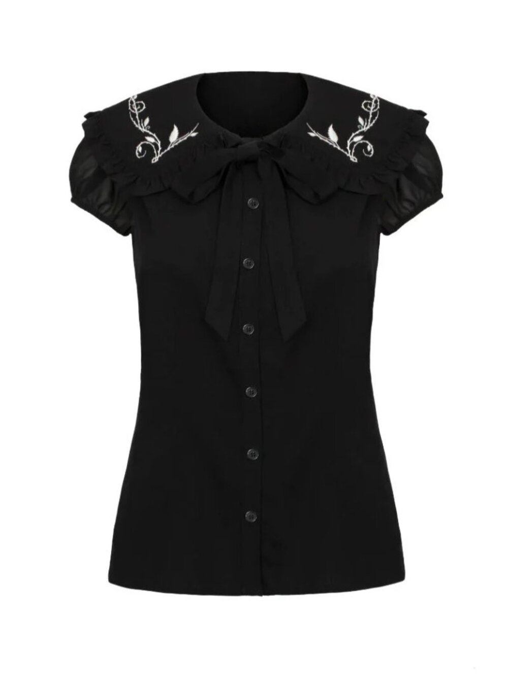 Hellbunny - Black And White - Blouse Size M NWT - Picture 2 of 2